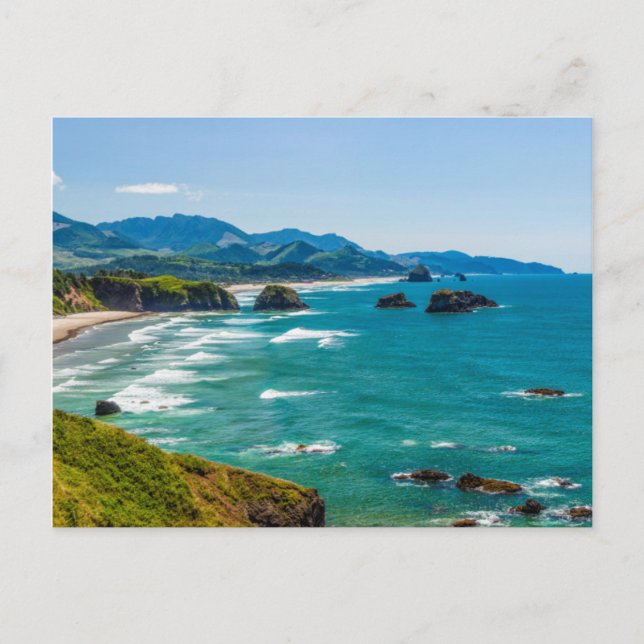 Ecola State Park, Oregon. Panorama of Crescent Postkarte (Vorderseite)
