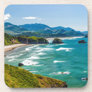 Ecola State Park, Oregon. Panorama von Crescent Untersetzer