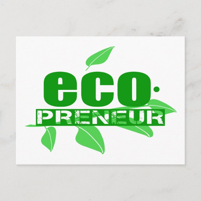 Ecopreneur mit Blätter, Zweig und Bindestrich Postkarte (Vorderseite)