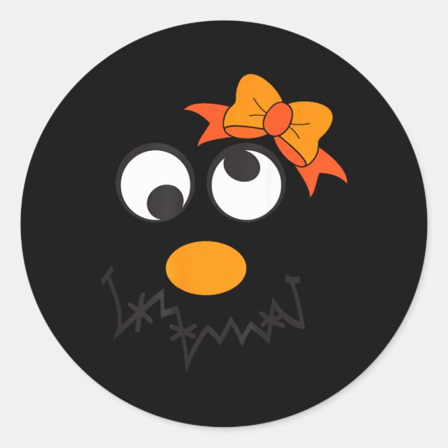 Ecrow-Gesicht Lustiger Bogen Thanksgiving Hallowee Runder Aufkleber (Vorderseite)