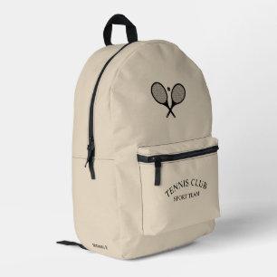 Ecru Beige Personalisiert Tennis Club Ristorante d Bedruckter Rucksack