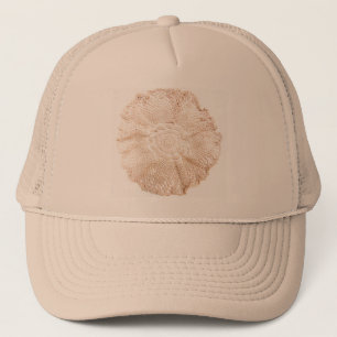 Ecru beige TAN altmodischer Vintager Doily Truckerkappe