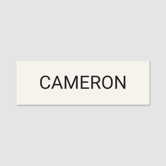 Ecru Classic Name Tag Magnetic oder Button Berufli (Vorderseite)