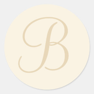 Ecru & Cream Mit Monogramm Umschlag Aufkleber / Ge