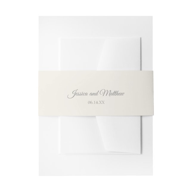 Ecru Einladung Bauchband Einladungsbanderole (Vorderseite Beispiel)