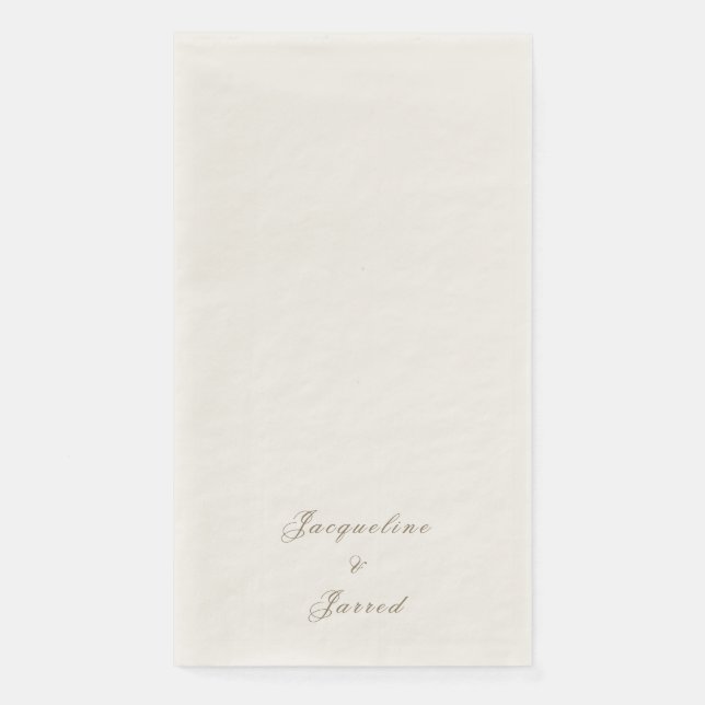 Ecru elegante zeitlose Hochzeitsfeier Serviette (Vorderseite)
