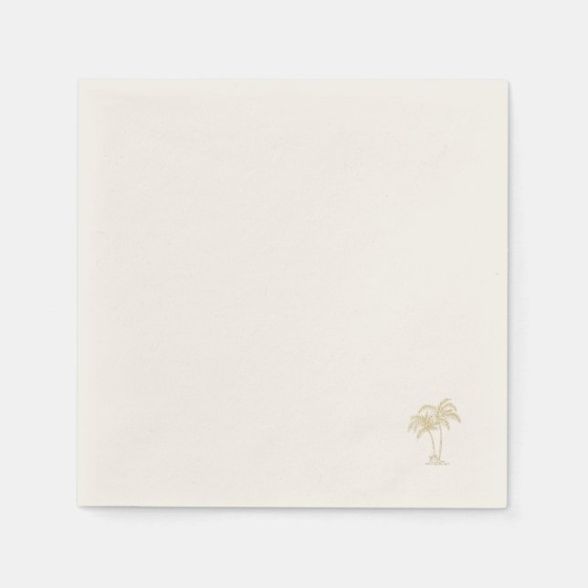 Ecru Goldene Palme II Serviette (Vorderseite)