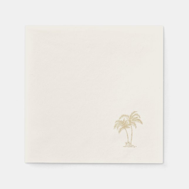 Ecru Goldene Palme  Serviette (Vorderseite)