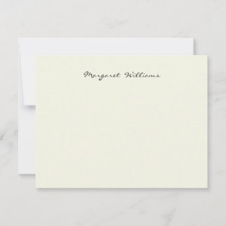 Ecru Ivory White Handwriting Script Name Mitteilungskarte