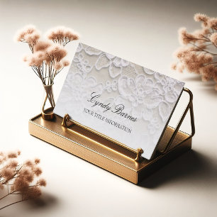 Ecru Lace Business Card Visitenkarte