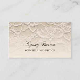Ecru Lace Business Card Visitenkarte