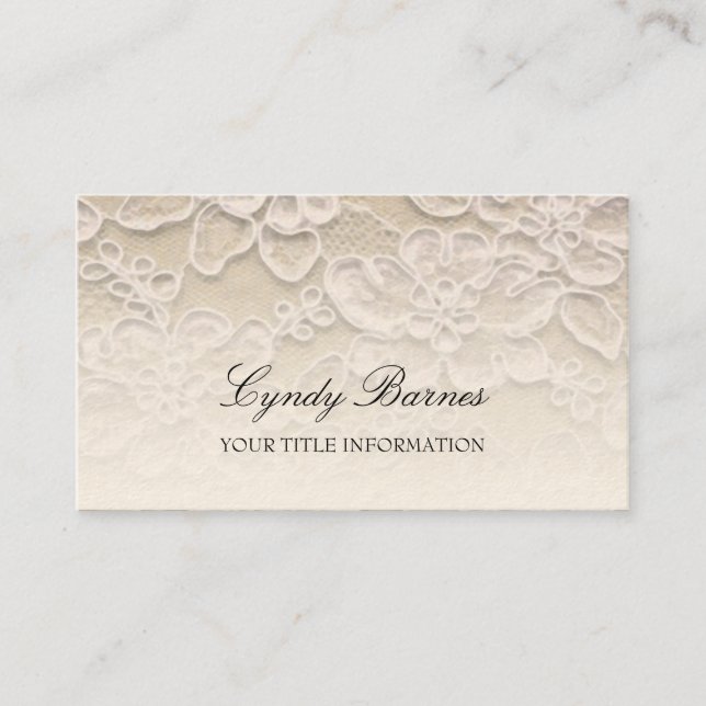 Ecru Lace Business Card Visitenkarte (Vorderseite)