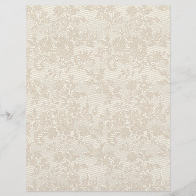 Ecru Lace on Ivory Arts & Craft Scrapbook Paper (Vorderseite)