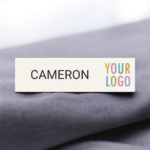 Ecru-Magnet-Name-Tag mit Firmenlogo 3,5 Zoll Namensschild