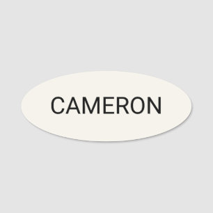 Ecru Oval Name Tag Abzeichen Button oder Magnetic