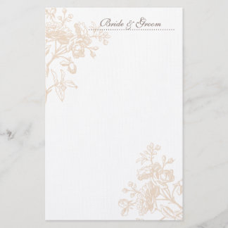 Ecru Rose Wedding Stationery Briefpapier