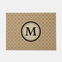 Ecru TAN Quatrefoil Muster-Monogramm