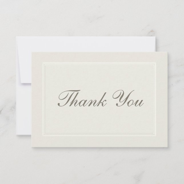 Ecru träumt feierliche traditionelle Hochzeit Viel Dankeskarte (Vorderseite)