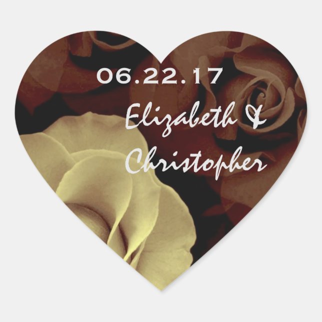Ecru und Rose Wedding Sticker V01 (Vorderseite)