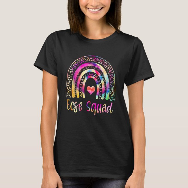 Ecse Squad Team Gefärbte Krawatte Rainbow Back to  T-Shirt (Vorderseite)