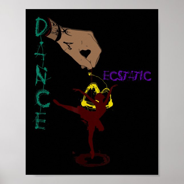 Ecstatic Dance Llerina Dancer In A Tutu Freestyle  Poster (Vorne)