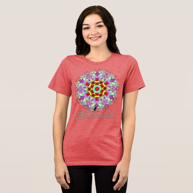 Ectoplasm Namaste Kaleidoskop Tri-Blend Shirt (Vorderseite voll)