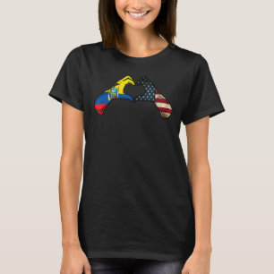 Ecuador American USA Flag USA Ecuadorian Heart T-Shirt