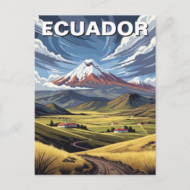 Ecuador Avenue der Vulkane Reise Postkarte (Vorderseite)