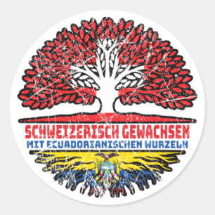 Ecuador Ecuadorianisch Schweizer Schweiz Baum Runder Aufkleber