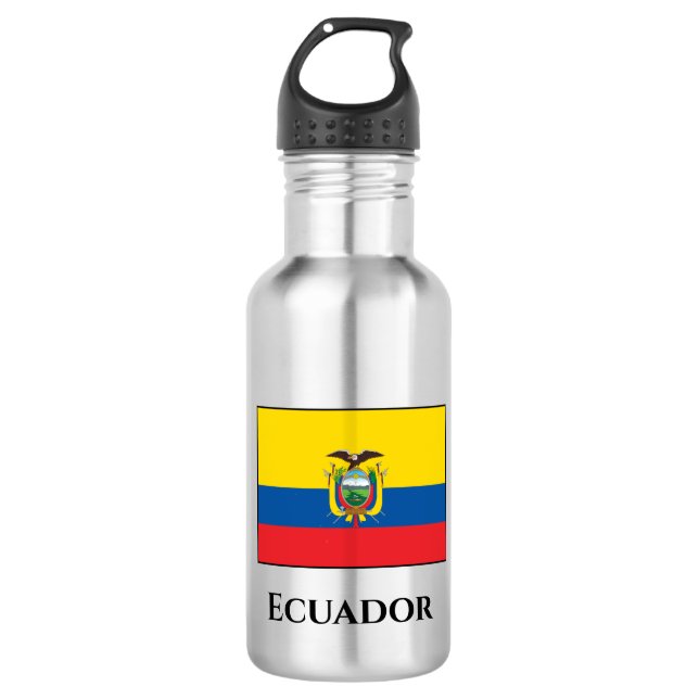 Ecuador (ecuadorianische Flagge) Edelstahlflasche (Vorderseite)