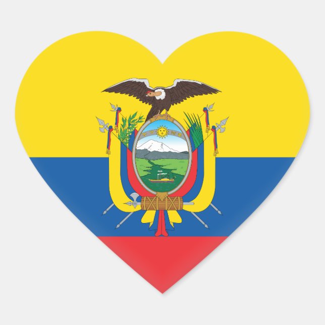 Ecuador (ecuadorianische Flagge) Herz-Aufkleber (Vorderseite)