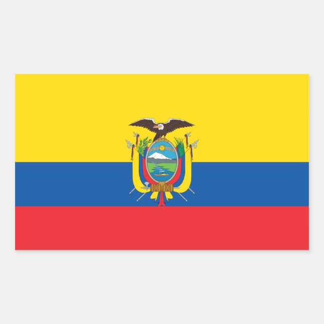 Ecuador/ecuadorianische Flagge Rechteckiger Aufkleber (Vorderseite)
