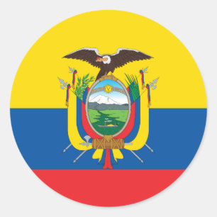 Ecuador (ecuadorianische Flagge) Runder Aufkleber
