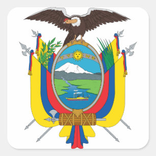 Ecuador-Emblem Quadratischer Aufkleber