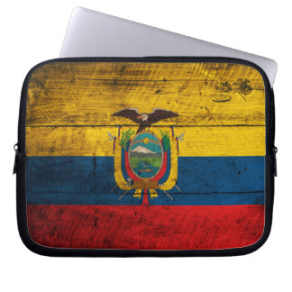 Ecuador-Fahne aus Holz Laptopschutzhülle