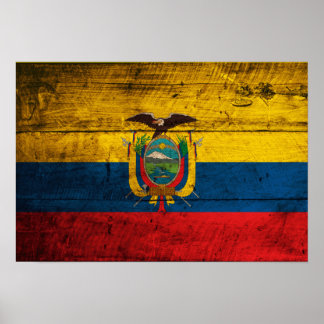 Ecuador-Fahne aus Holz Poster
