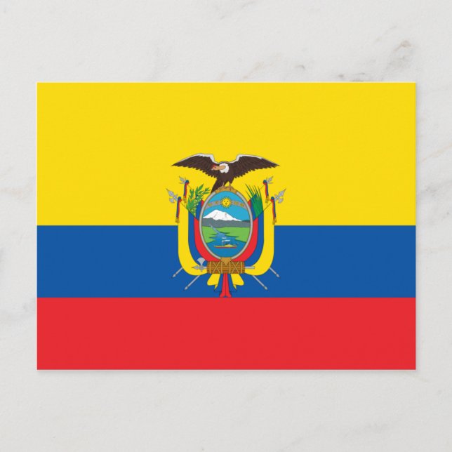 Ecuador Fahne EG Postkarte (Vorderseite)