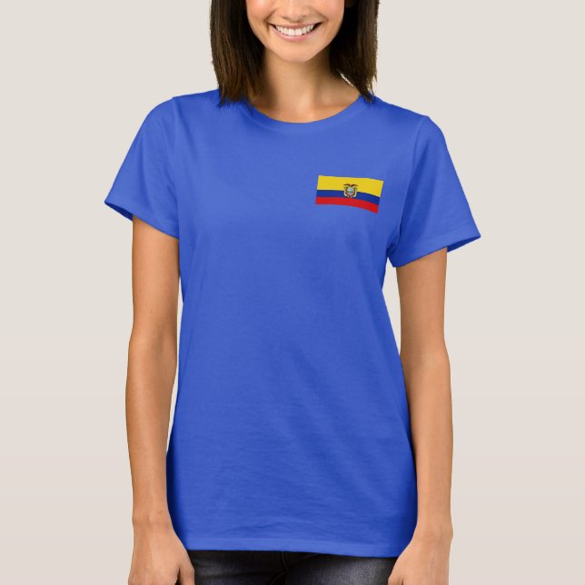 Ecuador Flag and Map dk T - Shirt (Vorderseite)