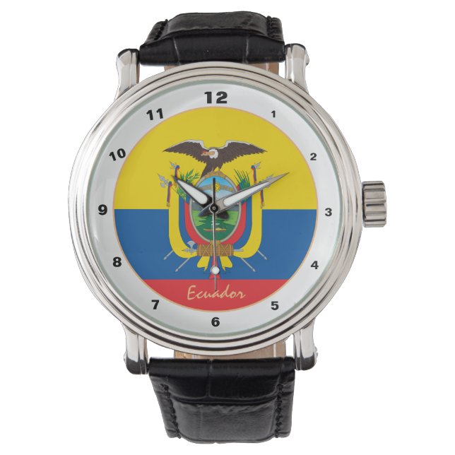 Ecuador Flag, Ecuador trendige Mode / Design-Uhr Armbanduhr (Vorderseite)