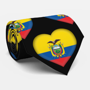 Ecuador Flag Farben Herzmuster Neck Tie Krawatte