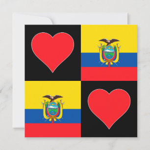 Ecuador Flag Herz Patriotic Ecuadorianische Gruß Karte