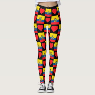 Ecuador Flag Herzmuster Patriotic Ecuadoria Leggings
