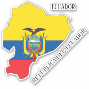Ecuador Flag Map Aufkleber