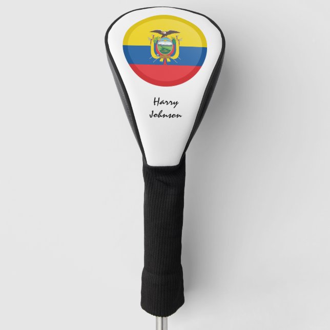 Ecuador Flag & Mit Monogramm Golfplätze Golf Headcover (Vorderseite)