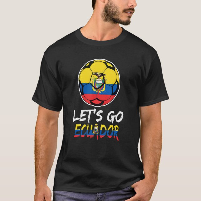 Ecuador Flag Team Football Ecuadorian Soccer Ball T-Shirt (Vorderseite)