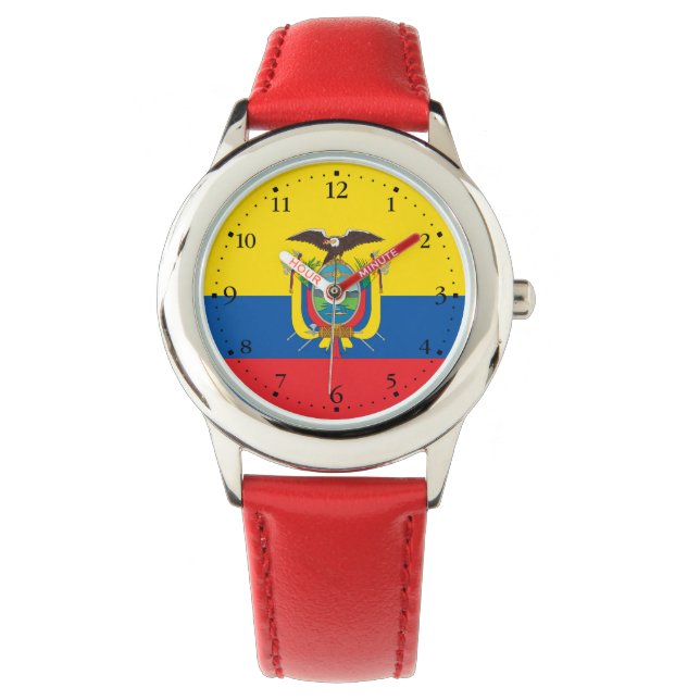 Ecuador-Flagge Armbanduhr (Vorderseite)