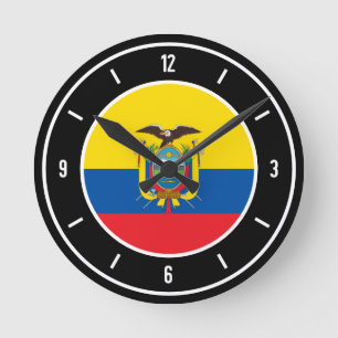 Ecuador Flagge Elegant Runde Wanduhr