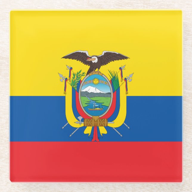 Ecuador-Flagge Glasuntersetzer (Vorderseite)