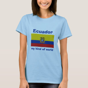 Ecuador-Flagge + Karte + Text-T-Shirt T-Shirt