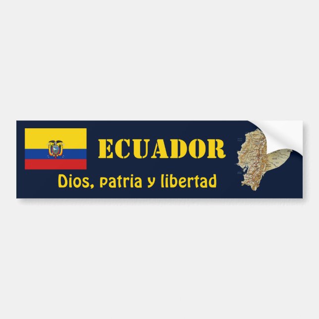 Ecuador-Flagge + Karten-Autoaufkleber Autoaufkleber (Vorne)